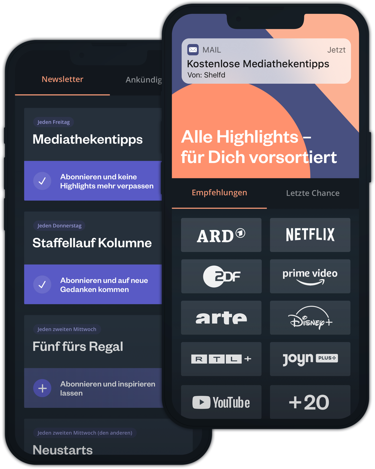 Wähle aus Dutzenden Plattformen und Newslettern die Kanäle und Formate aus, die Du im Blick behalten möchtest und runde so Dein Streaming ab